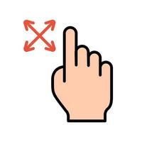 Touch pad icon. Index finger, doubleclick, decrease, increase, turn, rotation, approximation, press, Scrolling, click, arrow, sensor, turn. Zoom in, move, response time, x2 vector