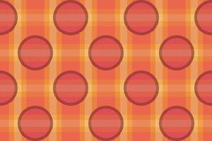 Illustration, Abstract pattern of sweater weaving style with circle on orange color tone background. vector