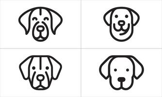 four different dog head icons in different styles vector