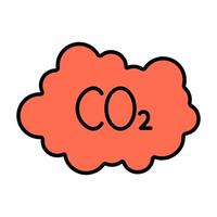 CO2 cloud line icon. Carbon dioxide, greenhouse gas, pollution, climate change, emission, environment, global warming, air quality, carbon footprint, atmosphere, CO2, cloud, pollution, gas vector