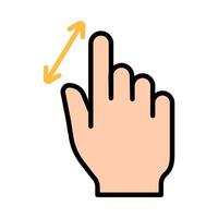 Touch pad icon. Index finger, doubleclick, decrease, increase, turn, rotation, approximation, press, Scrolling, click, arrow, sensor, turn. Zoom in, move, response time, x2 vector