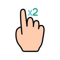 Touch pad icon. Index finger, doubleclick, decrease, increase, turn, rotation, approximation, press, Scrolling, click, arrow, sensor, turn. Zoom in, move, response time, x2 vector