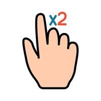 Touch pad icon. Index finger, doubleclick, decrease, increase, turn, rotation, approximation, press, Scrolling, click, arrow, sensor, turn. Zoom in, move, response time, x2 vector