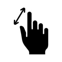 Touch pad icon. Index finger, doubleclick, decrease, increase, turn, rotation, approximation, press, Scrolling, click, arrow, sensor, turn. Zoom in, move, response time, x2 vector
