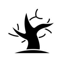 Dead tree line icon. Deforestation, environmental impact, dead wood, forest depletion, ecological issue, barren tree, dry tree, nature loss, dead tree, line, icon, environmental vector