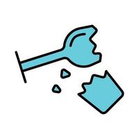 Broken glass line icon. Shattered, sharp fragments, broken pieces, accident, damage, safety hazard, broken object, glass shards, broken glassware, fragility vector