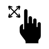 Touch pad icon. Index finger, doubleclick, decrease, increase, turn, rotation, approximation, press, Scrolling, click, arrow, sensor, turn. Zoom in, move, response time, x2 vector