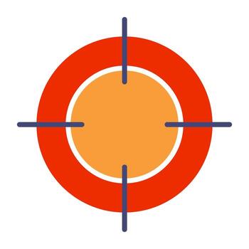 Target line icon. Aim, focus, precision, goal, center, bullseye, accuracy, shooting, archery, competition, marksmanship, practice, objective, hit, target, game, sport, sight, shot, scope. vector