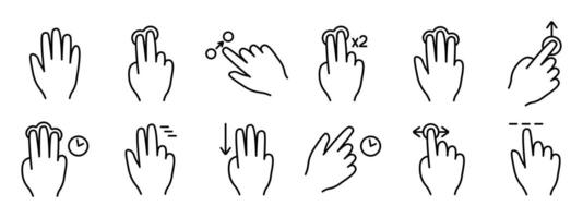 Touch pad icon. Index finger, doubleclick, decrease, increase, turn, rotation, approximation, press, Scrolling, click, arrow, sensor, turn. Zoom in, move, response time, x2 vector