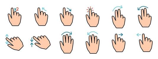 Touch pad icon. Index finger, doubleclick, decrease, increase, turn, rotation, approximation, press, Scrolling, click, arrow, sensor, turn. Zoom in, move, response time, x2 vector