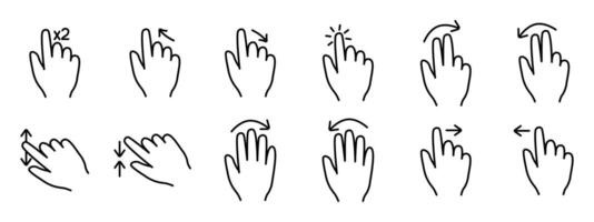 Touch pad icon. Index finger, doubleclick, decrease, increase, turn, rotation, approximation, press, Scrolling, click, arrow, sensor, turn. Zoom in, move, response time, x2 vector