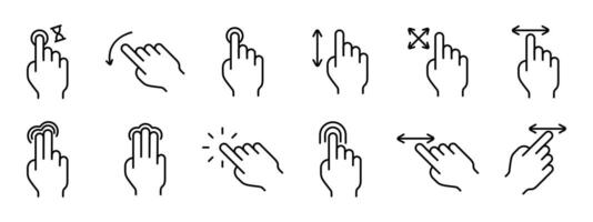 Touch pad icon. Index finger, doubleclick, decrease, increase, turn, rotation, approximation, press, Scrolling, click, arrow, sensor, turn. Zoom in, move, response time, x2 vector