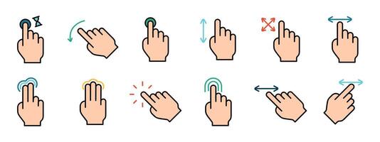 Touch pad icon. Index finger, doubleclick, decrease, increase, turn, rotation, approximation, press, Scrolling, click, arrow, sensor, turn. Zoom in, move, response time, x2 vector