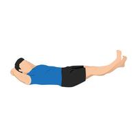 Man doing banana pose or bananasana exercise. vector
