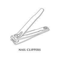 vecetor. black nail clipper line drawing There is a description below. on a white background vector