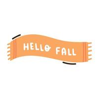 Hello fall handwritten lettering phrase vector