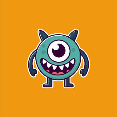 vectors monster simple one-eyed circle
