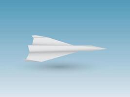 A white folded paper jet fighter plane using page illustration vector
