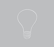 A simple white light bulb on gray paper for innovative idea and brainstorming illustration vector
