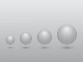 A set of black and white sphere from small to big size meaning growth on gray background illustration vector