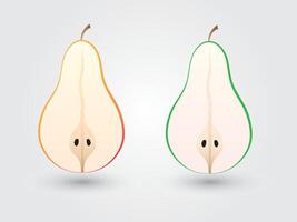 A sweet sliced pear fruit with white background illustration vector