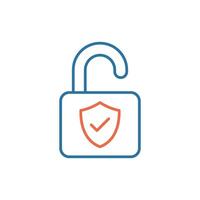 Secure icon in flat style. Privacy guarantee illustration on isolated background. Safety risk sign business concept. vector