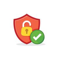 Secure icon in flat style. Privacy guarantee illustration on isolated background. Safety risk sign business concept. vector