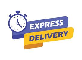 Express delivery icon in flat style. Fast shipping illustration on isolated background. Commercial service sign business concept. vector