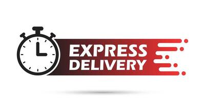Express delivery icon in flat style. Fast shipping illustration on isolated background. Commercial service sign business concept. vector