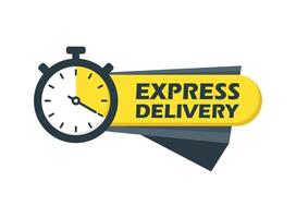 Express delivery icon in flat style. Fast shipping illustration on isolated background. Commercial service sign business concept. vector