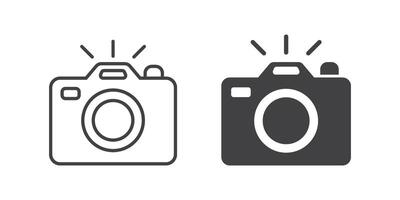 Camera icon in flat style. Photography illustration on isolated background. Photo sign business concept. vector