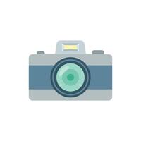 Camera icon in flat style. Photography illustration on isolated background. Photo sign business concept. vector