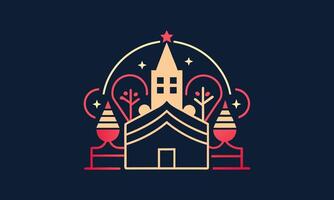 Event planning monoline illustration art vector
