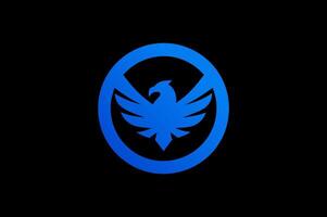 Circle abstract eagle gradient logo vector