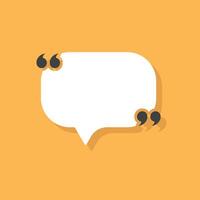 Quote frame icon in flat style. Speech bubble illustration on isolated background. Comment sign business concept. vector