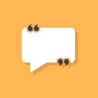 Quote frame icon in flat style. Speech bubble illustration on isolated background. Comment sign business concept. vector