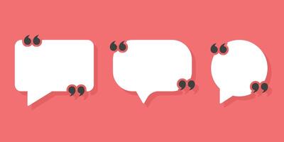 Quote frame icon in flat style. Speech bubble illustration on isolated background. Comment sign business concept. vector