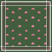 square green frame made of stripes on a background of a pattern with pink roses vector
