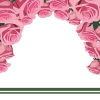 horizontal flower template with space for text with pink roses vector