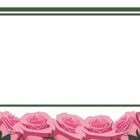 horizontal template with space for text with pink roses vector