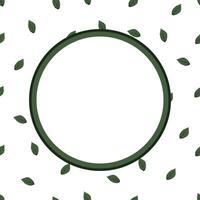 card with a frame with green leaves vector
