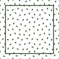card with a frame with green leaves vector