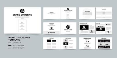 Brand Manual or brand guidelines presentation template design or visual identity for company vector