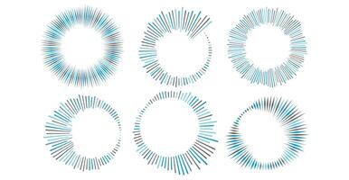Abstract circular blue equalizer. Sound waves. Radial radio and voice volume symbol. illustrations isolated on white background. vector
