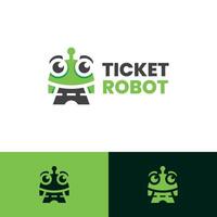 ticket robot logo design vector