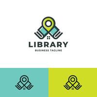library location logo design vector