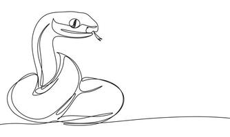 Symbol 2025 year Snake one line continuous. Snake line art. Hand drawn art. vector