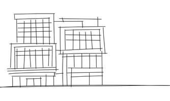Building sketch. Build line art. Hand drawn art. vector