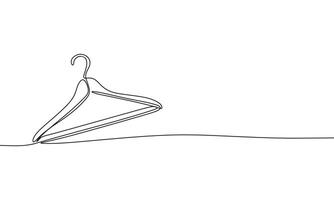 Hanger one line continuous. Line art hanger. Hand drawn art. vector