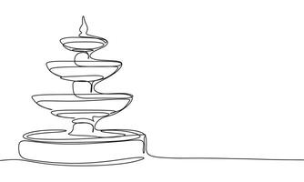 Fountain one line continuous. Line art fountain. Hand drawn art. vector